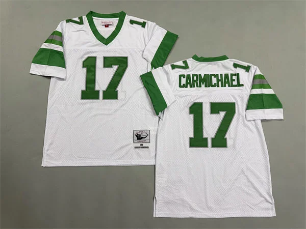 Men's Philadelphia Eagles #17 Harold Carmichael Mitchell & Ness White Retired Player Replica Jersey