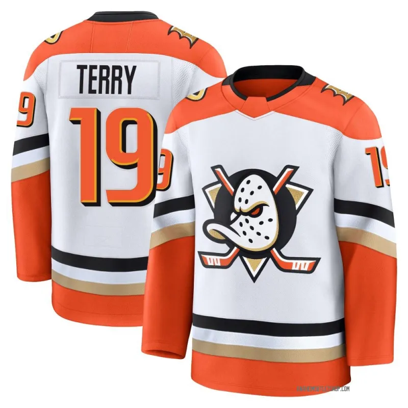Mens Anaheim Ducks #19 Troy Terry Fanatics 2025 Away White Player Jersey