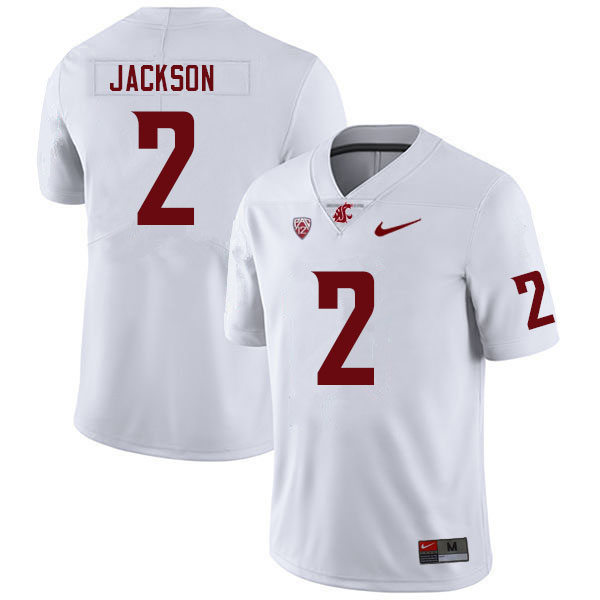 Mens Washington State Cougars #2 Chris Jackson Nike White College Football Game Jersey