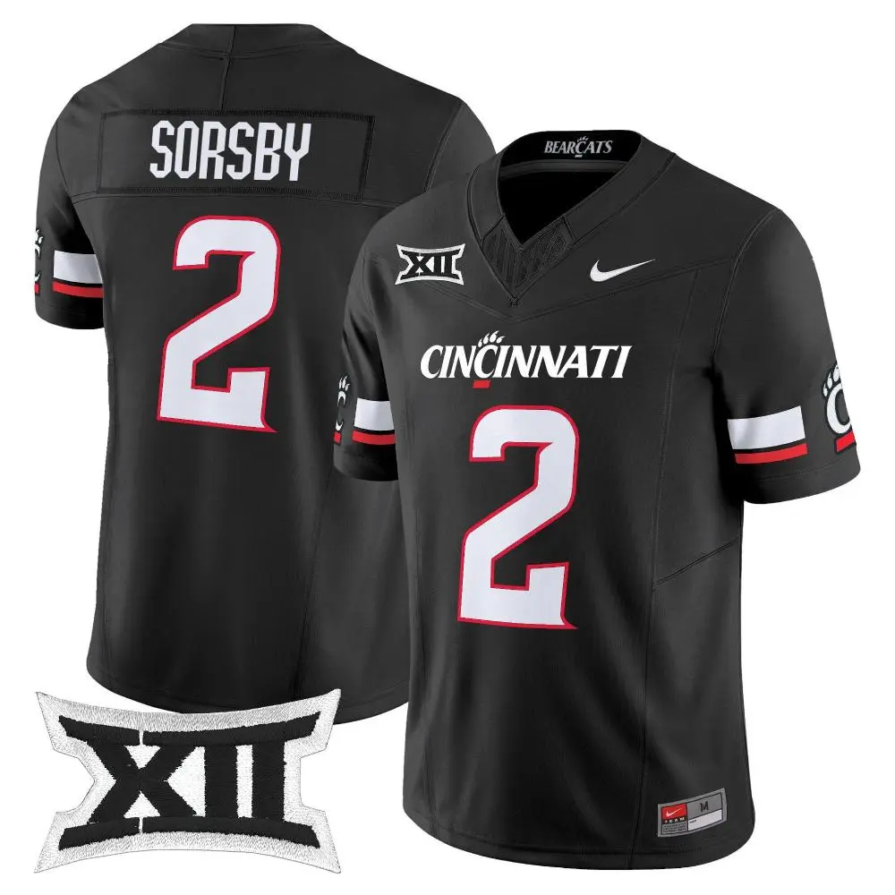 Cincinnati Bearcats #2 Brendan Sorsby 2025 CLASSIC Black Vapor F.U.S.E.Limited Football Jersey