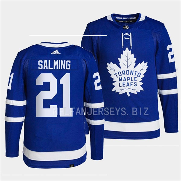 Mens Toronto Maple Leafs Retired Player #21 Borje Salming adidas Home Blue Player Jersey
