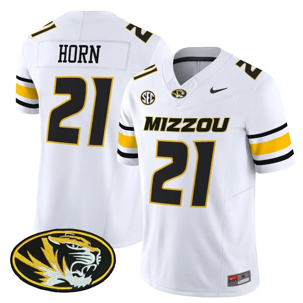Mens Youth Missouri Tigers #21 Sam Horn Nike White College Football Game Jersey