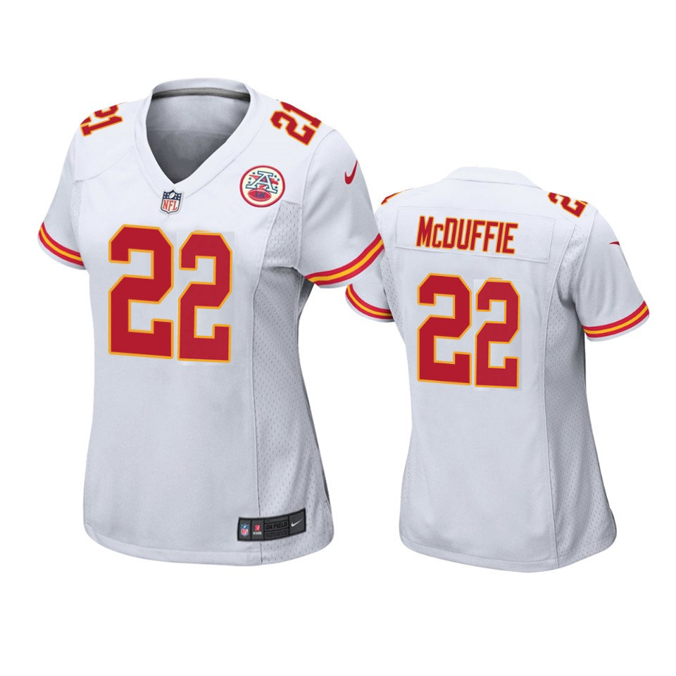 Womens Kansas City Chiefs #22 Trent McDuffie Nike White Limited Jersey
