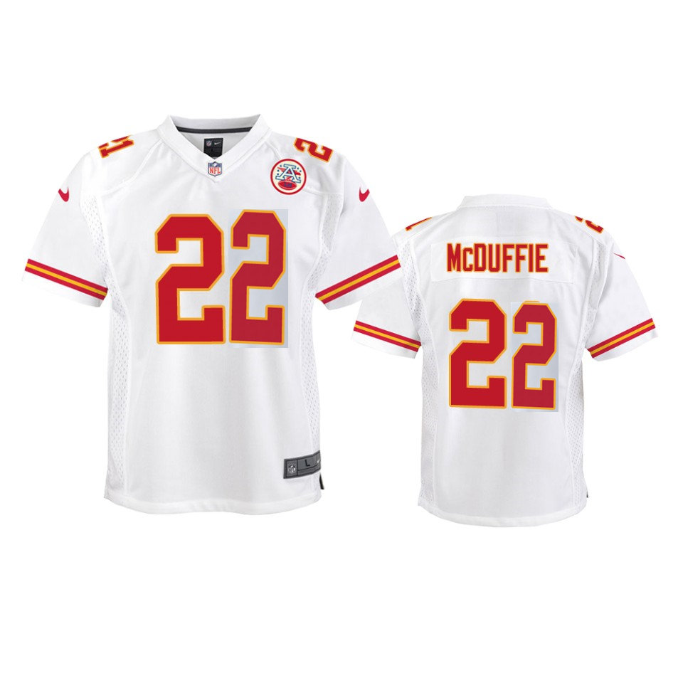 Youth Kansas City Chiefs #22 Trent McDuffie Nike White Limited Jersey