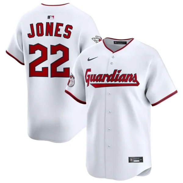 Mens Cleveland Guardians #22 Nolan Jones Nike 2025 White Home Limited Player Jersey
