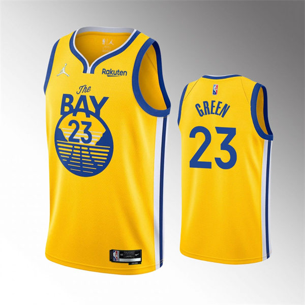 Men's Golden State Warriors #23 Draymond Green Jordan Brand Gold Statement Edition Finished  Jersey