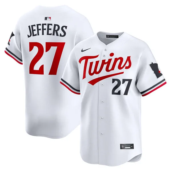 Mens Minnesota Twins #27 Ryan Jeffers Nike 2025 Home White Limited Jersey