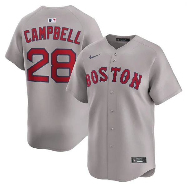Mens Boston Red Sox #28 Kristian Campbell Nike Road Gray Limted Jersey