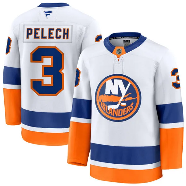Men's New York Islanders #3 Adam Pelech Fanatics White Away Jersey