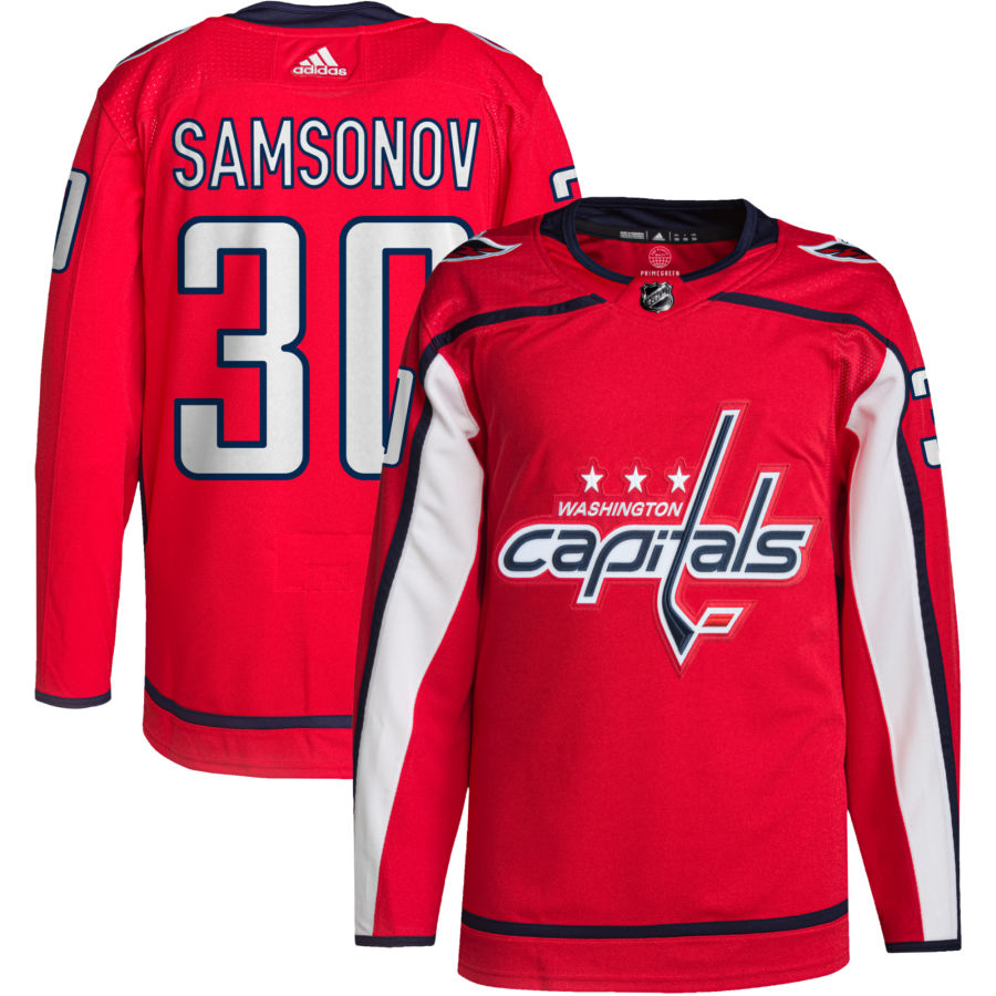 Men's Washington Capitals #30 Ilya Samsonov adidas Home Red Jersey