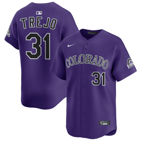Mens Colorado Rockies #31 Alan Trejo Nike Purple Alternate Vapor Limited Jersey