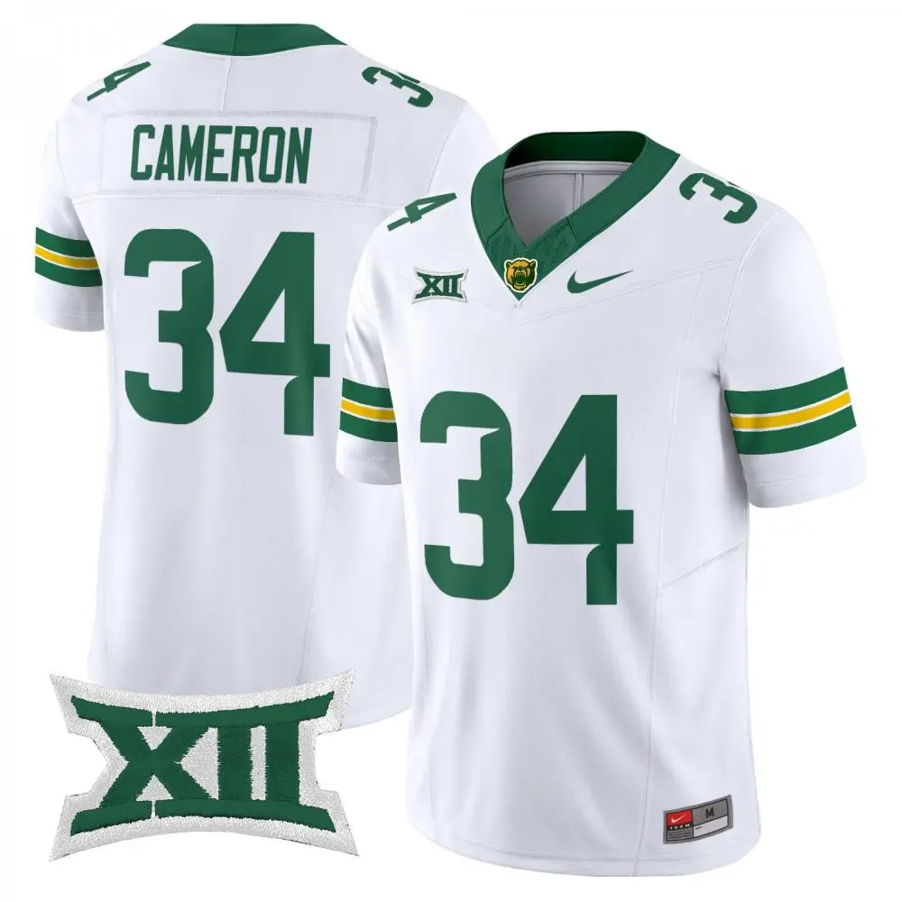 Baylor Bears #34 Josh Cameron 2025 White College Football Jersey