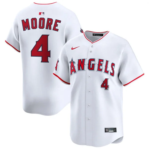 Mens Los Angeles Angels #4 Christian Moore Nike White Home Limited Jersey