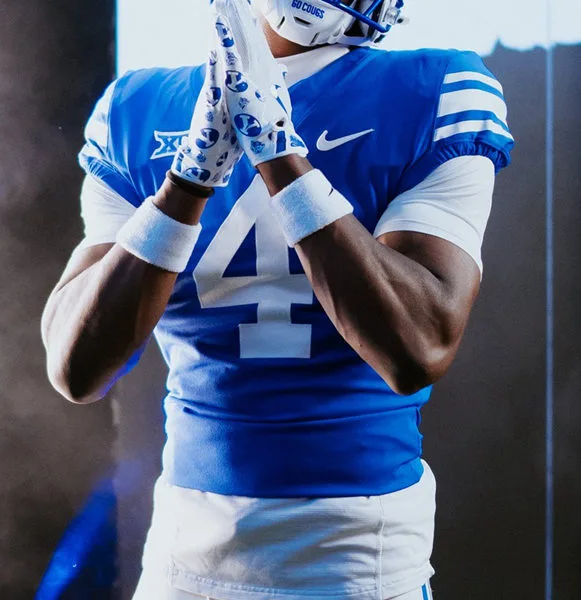 BYU Cougars #4 LJ Martin Royal College Football Game Jersey