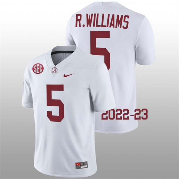 Men's Youth Alabama Crimson Tide #5 Roydell Williams Limited Nike White College Game Football Jersey