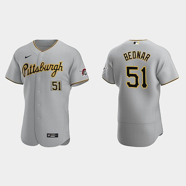 Men's Pittsburgh Pirates #51 David Bednar Road Gray FlexBase Player Jersey