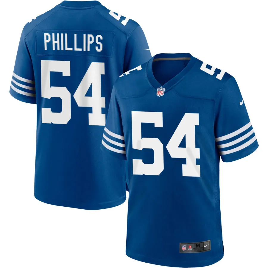 Mens Indianapolis Colts #54 Jacob Phillips Nike Royal Alternate Retro Vapor Limited Jersey