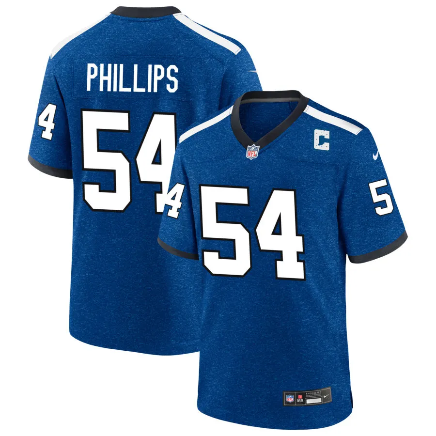 Mens Indianapolis Colts #54 Jacob Phillips Royal Indiana Nights Alternate Vapor F.U.S.E. Limited Jersey