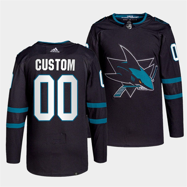 Men's San Jose Sharks Custom adidas Black Alternate Third Jersey