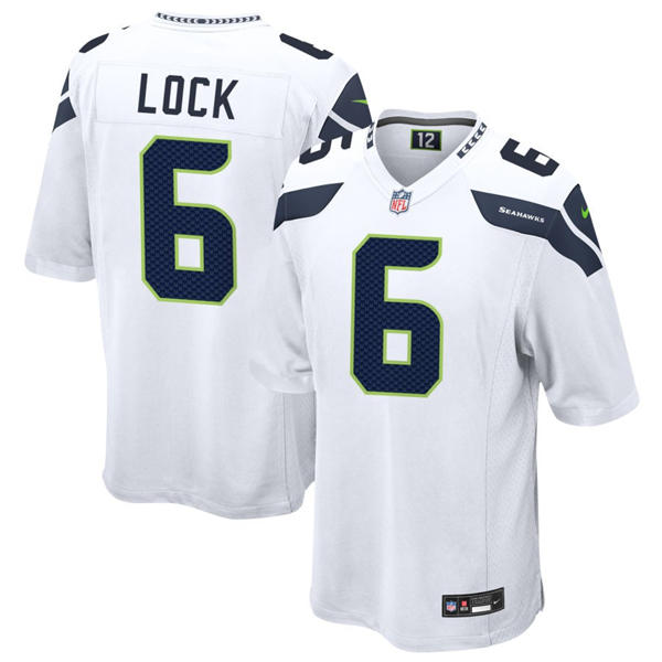 Womens Seattle Seahawks #6 Drew Lock Nike White Vapor Limited Jersey