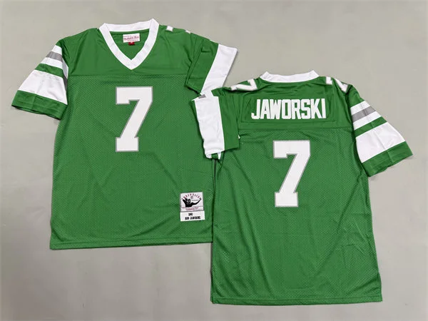 Men's Philadelphia Eagles #7 Ron Jaworski Light Green Throwback Jersey