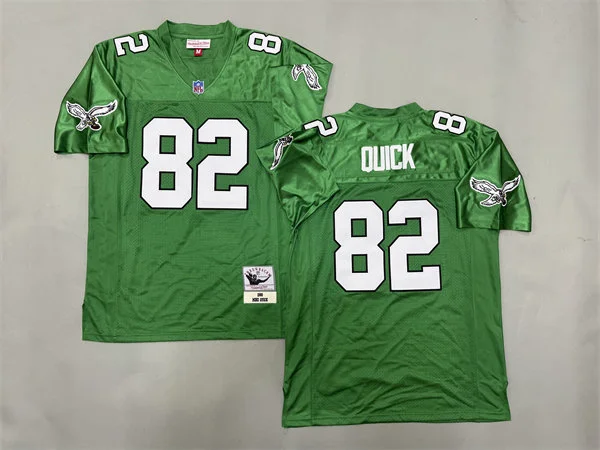 Men's Philadelphia Eagles Retired Player #82 Mike Quick Mitchell & Ness Midnight Green Throwback Jersey