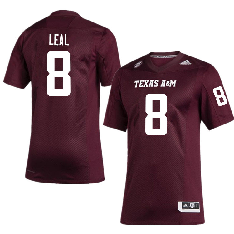Mens Texas A&M Aggies #8 DeMarvin Leal Adidas Maroon Football Game Jersey