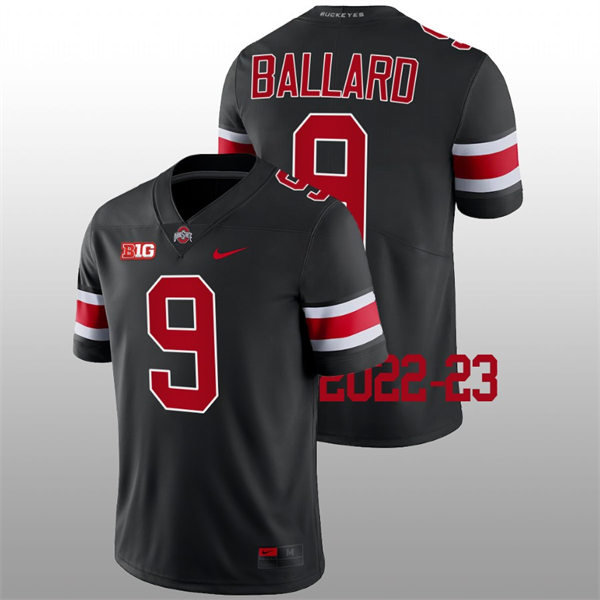 Mens Ohio State Buckeyes #9 Jayden Ballard Blackout College Football Game Jersey