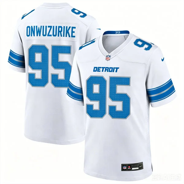 Youth Detroit Lions #95 Levi Onwuzurike Nike White Limited Jersey