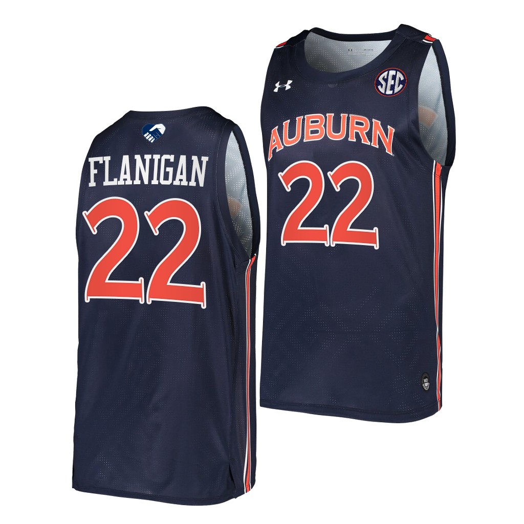 Mens Auburn Tigers #22 Allen Flanigan Under Armour 2020 Navy College Basketball Game Jersey