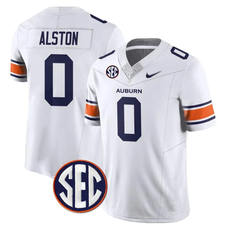 Auburn Tigers #0 Damari Alston 2025 Nike White Football Game Jersey