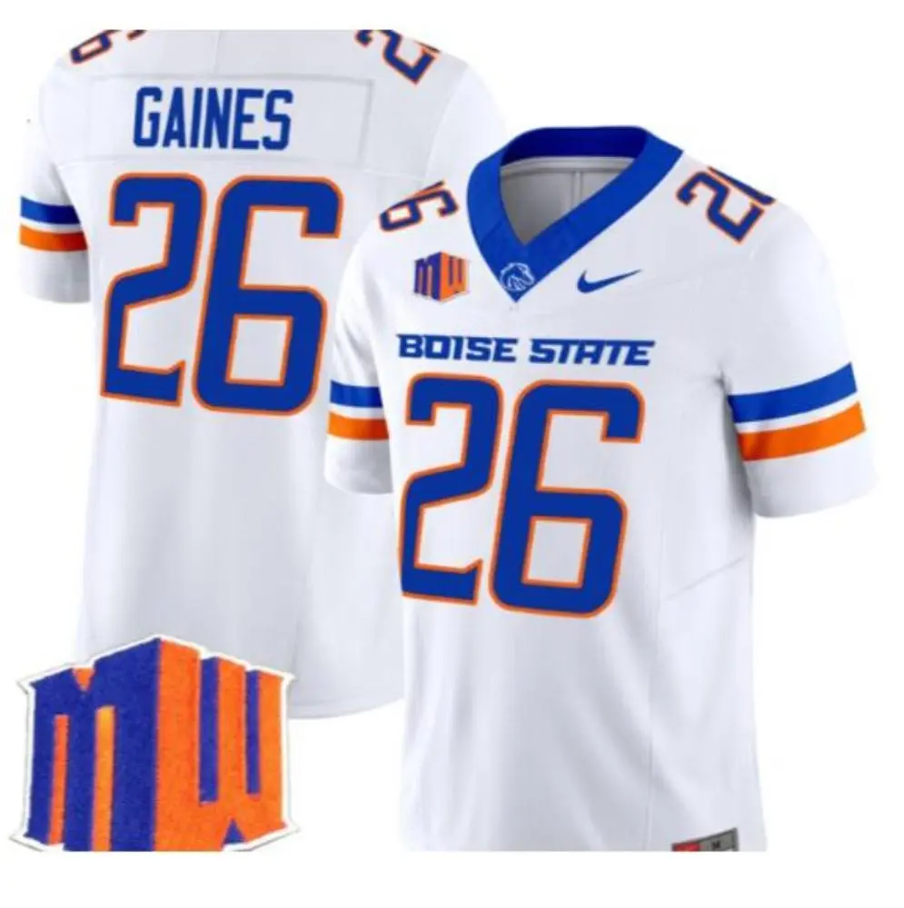 Boise State Broncos #26 Sire Gaines White College Football Game Jersey