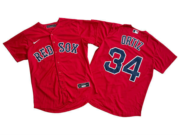 Youth Boston Red Sox Retired Player #34 David Ortiz Nike Red Alternate with Name Limted Jersey