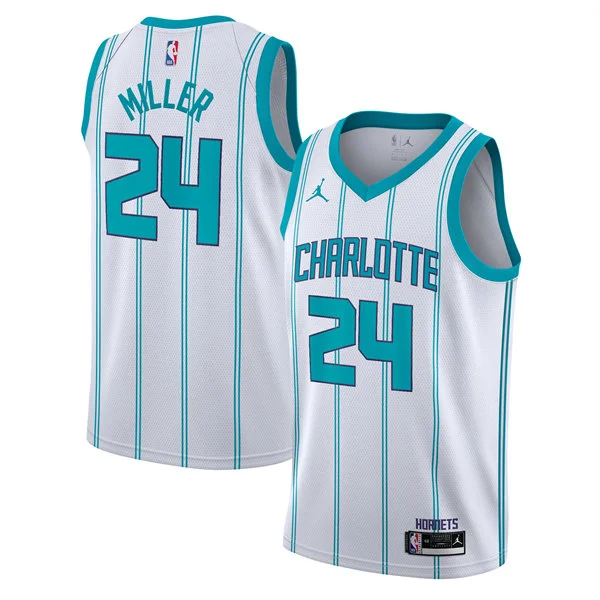 Men's Charlotte Hornets #24 Brandon Miller White Association Edition Jersey