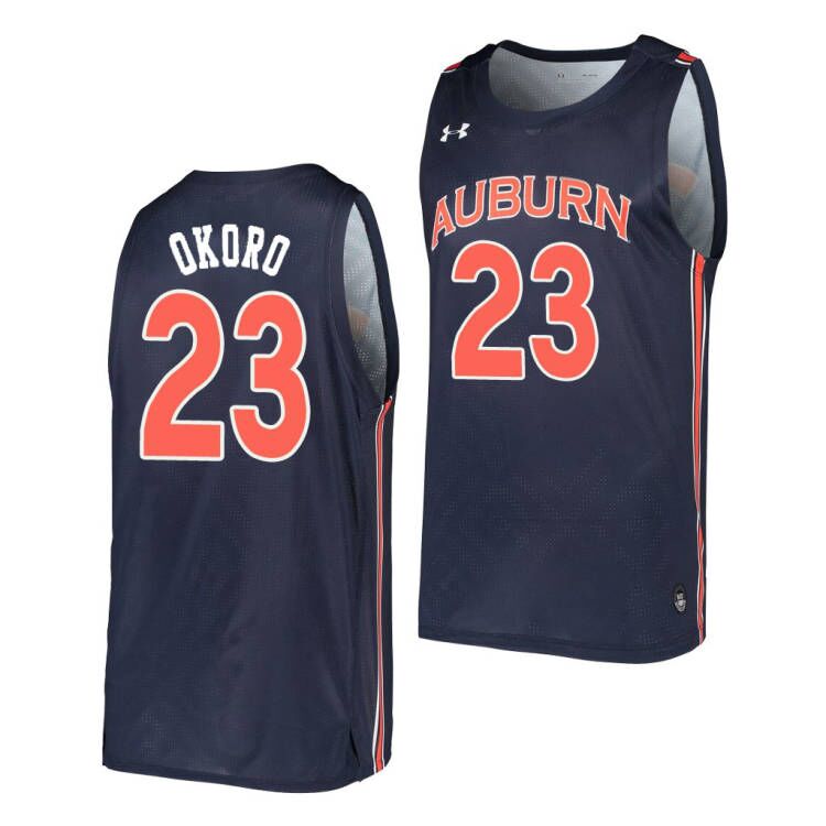 Mens Auburn Tigers #23 Isaac Okoro Under Armour 2020 Navy College Basketball Game Jersey