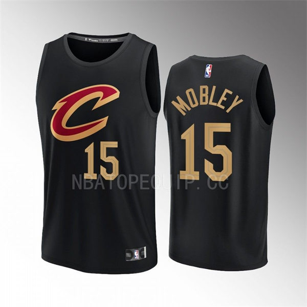 Mens Cleveland Cavaliers #15 Isaiah Mobley 2022-23 Black Statement Edition Jersey