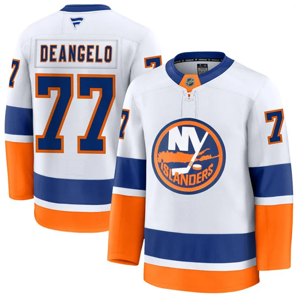 Mens New York Islanders #77 Tony DeAngelo Fanatics Away White Premium Player Jersey