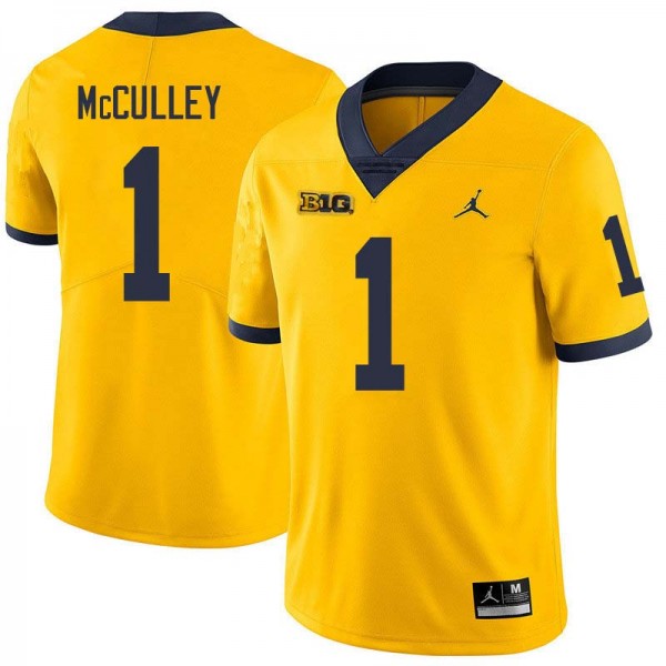 Michigan Wolverines #1 Donaven McCulley 2025 Maize College Football Game Jersey