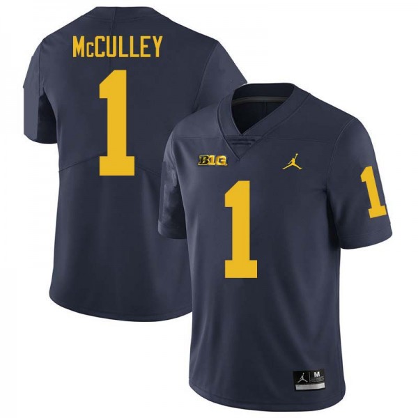 Michigan Wolverines #1 Donaven McCulley Navy College Football Game Jersey