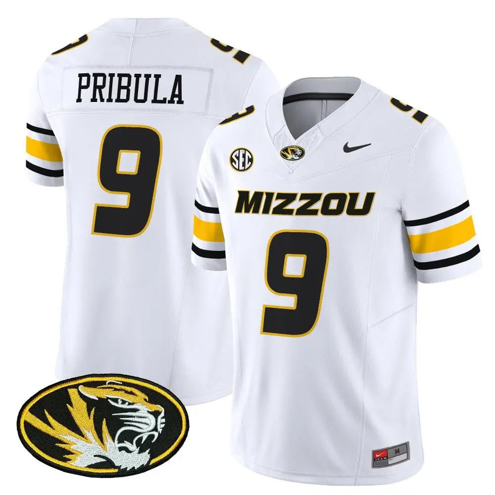 Missouri Tigers #9 Beau Pribula Nike 2025 White Football Game Jersey