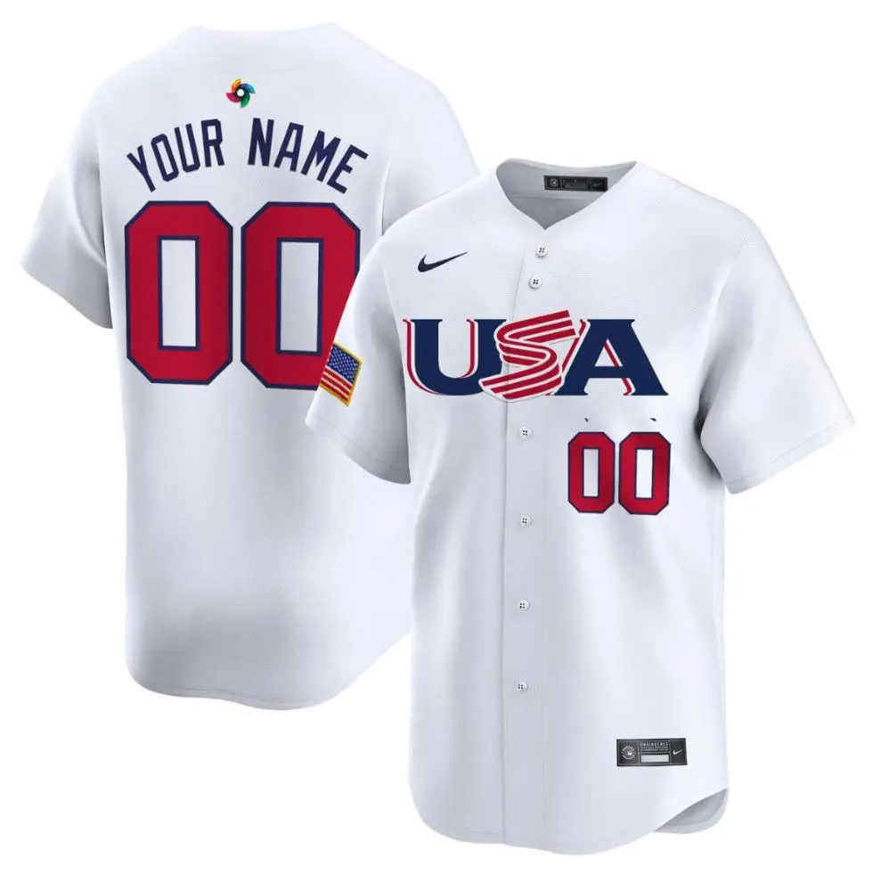 Mens Youth USA Custom Nike White 2023 World Baseball Classic Game Jersey