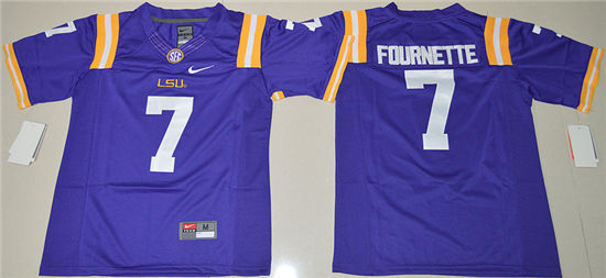 Youth LSU Tigers #7 Leonard Fournette Purple 2015 College Football Nike Limited Jersey