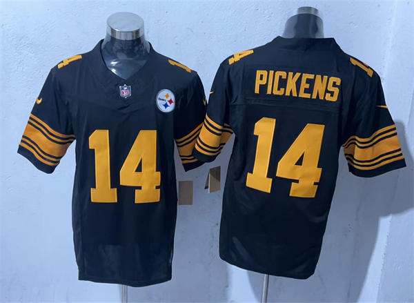 Mens Pittsburgh Steelers #14 George Pickens Nike Black Color Rush Vapor Untouchable Jersey