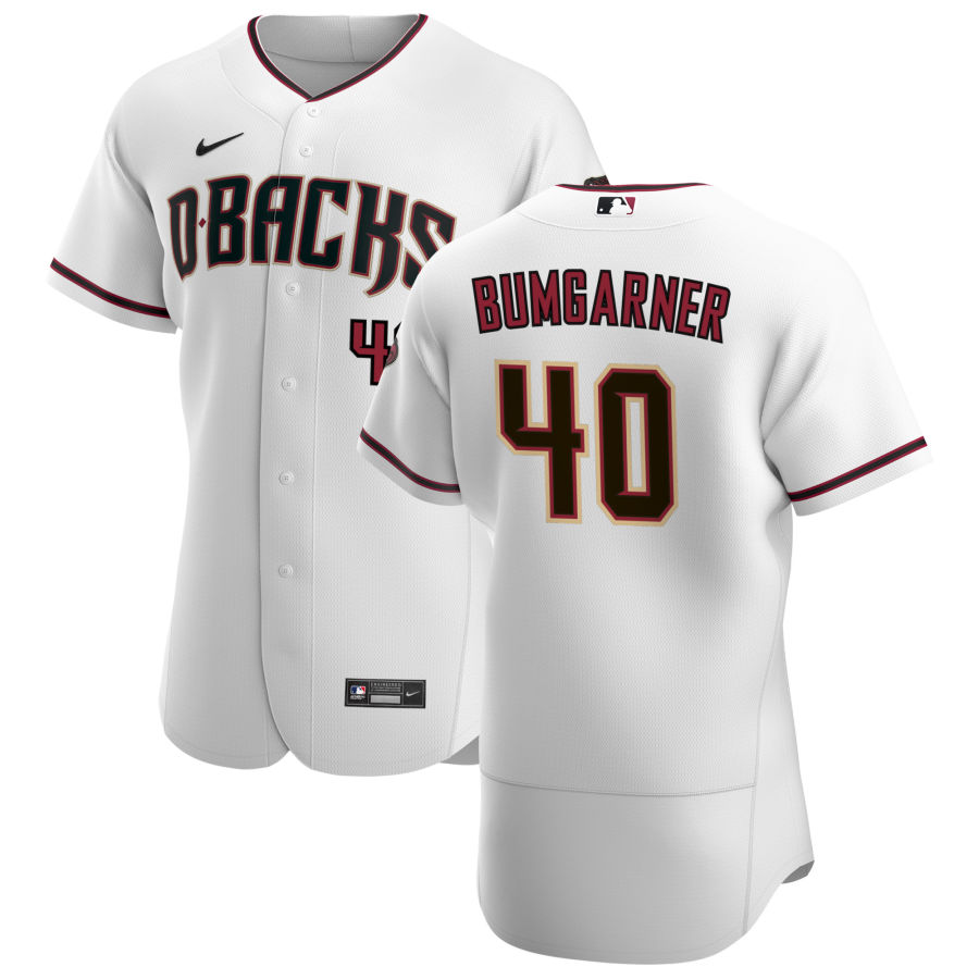 Men's Arizona Diamondbacks #40 Madison Bumgarner Nike White Crimson Home 2020 Authentic Team Jersey