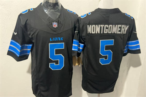 Mens Detroit Lions #5 David Montgomery Nike 2024 Black 2nd Alternate Vapor F.U.S.E. Limited Jersey