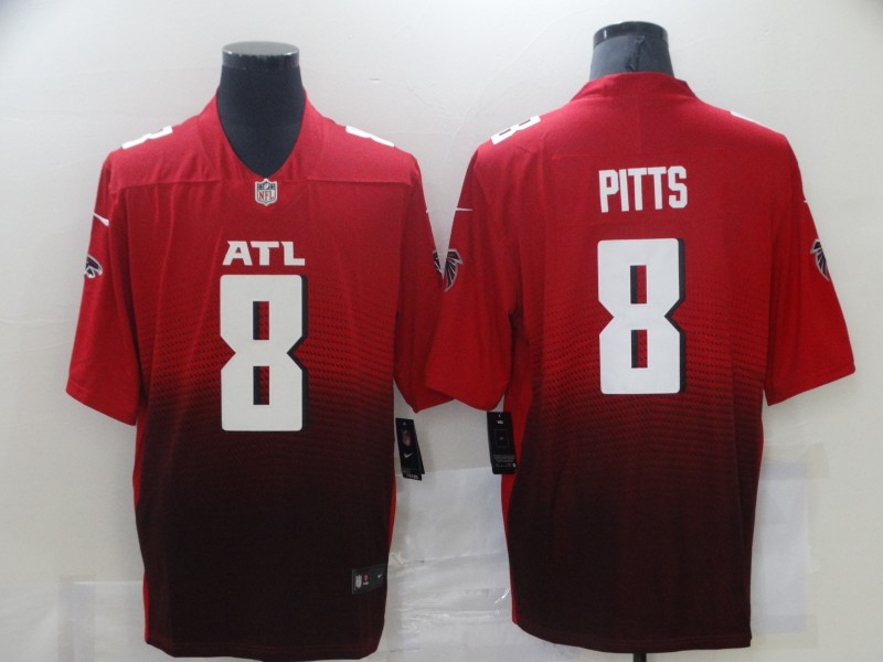 Men's Atlanta Falcons #8 Kyle Pitts Nike Red 2nd Alternate Game Jersey