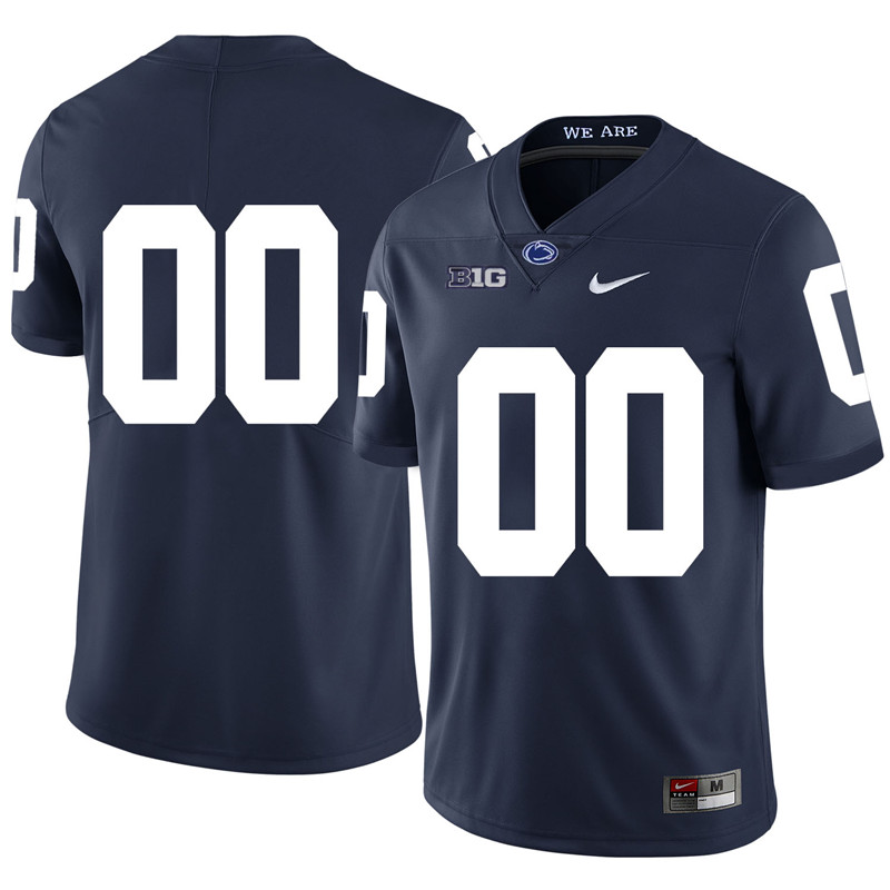 Women's  NCAA Penn State Nittany Lions Custom Replica Nike Navy Big 10 Football Jersey
