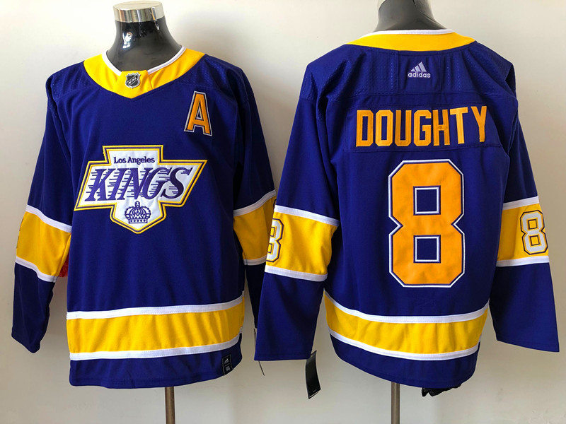 Men's Los Angeles Kings #8 Drew Doughty 2021 Purple Adidas NHL Reverse Retro Jersey