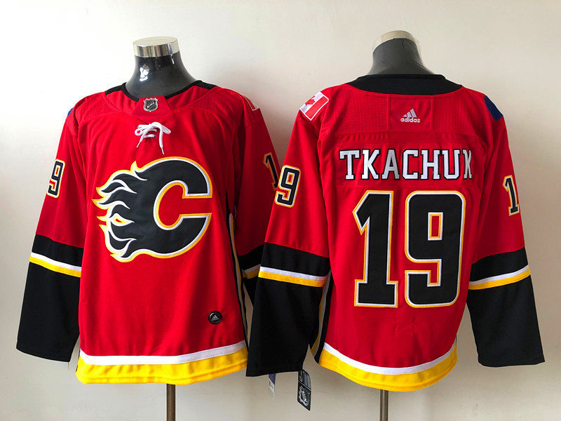Men's Calgary Flames #19 Matthew Tkachuk adidas Red Home Jersey