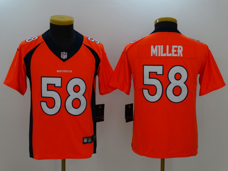 Youth Denver Broncos #58 Von Miller Orange Team Color NFL Nike Game Jersey